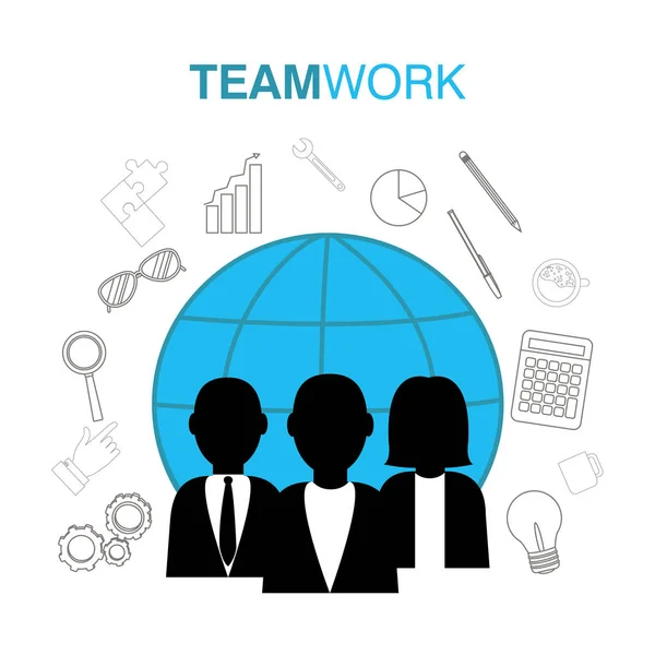 Concepto de trabajo en equipo empresarial — Vector de stock