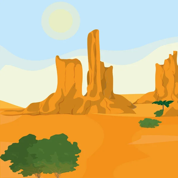 Dibujos animados paisaje del desierto — Archivo Imágenes Vectoriales