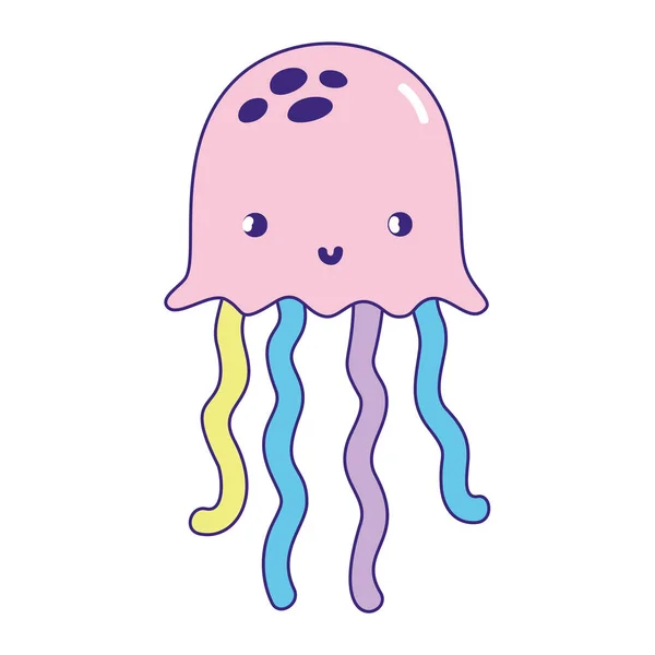 Roztomilý medúza tropické moře zvíře — Stockový vektor