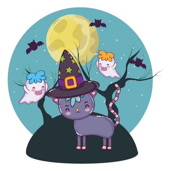 Roztomilé karikatury Halloween — Stockový vektor