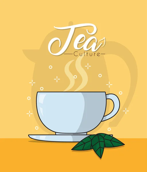 Taza de té caliente — Vector de stock