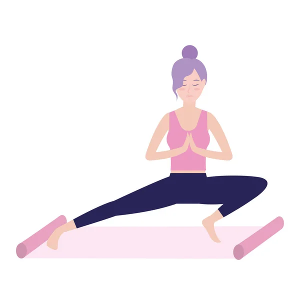 Femme et yoga — Image vectorielle