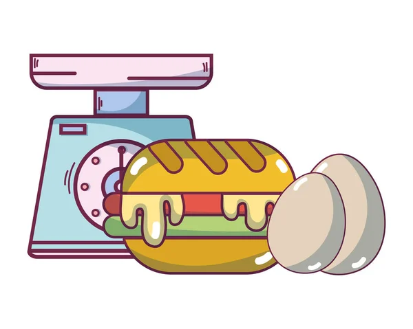 Comida de desayuno dibujos animados — Vector de stock