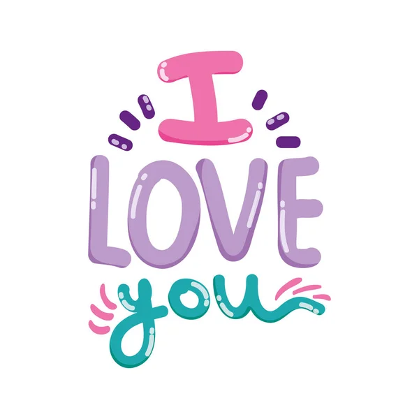 Seni seviyorum mesaj romantik tarzı — Stok Vektör