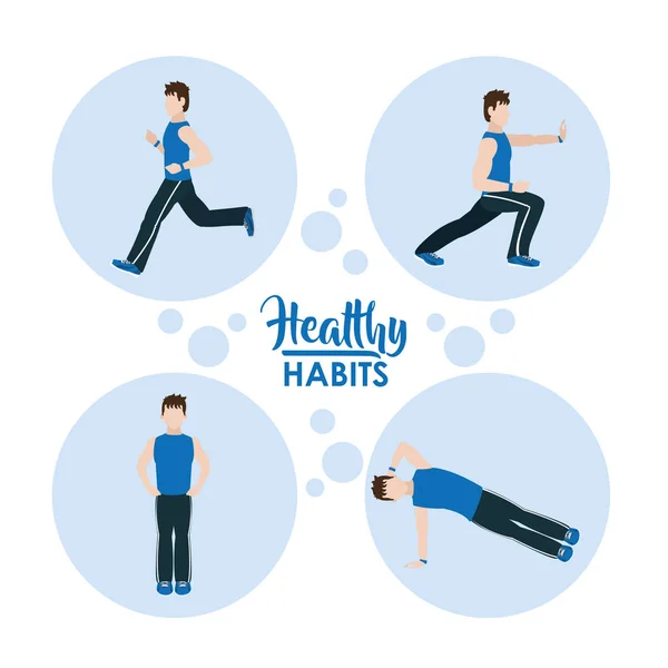 Υγιείς συνήθειες άσκησης — Διανυσματικό Αρχείο