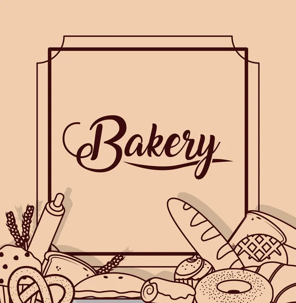 Deliciosa panadería de dibujos animados — Vector de stock