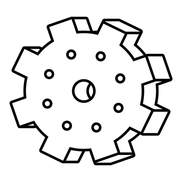 Cog d'engrenage symbole noir et blanc — Image vectorielle