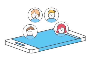 teknoloji smartphone çizgi film