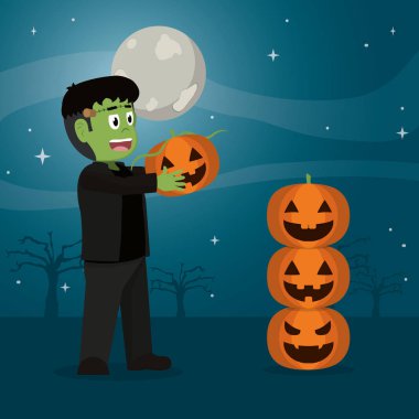 komik kabak ile mutlu frankenstein canavarı