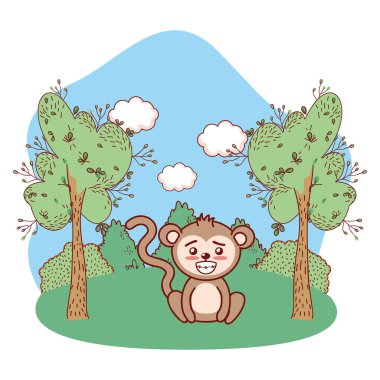 maymun açık havada çizgi film