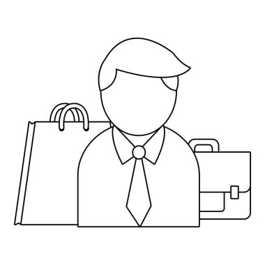 İşadamı ve office siyah beyaz