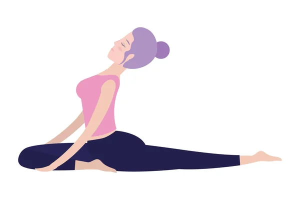 Femme et yoga — Image vectorielle