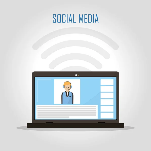 Sosyal medya ve ağ — Stok Vektör