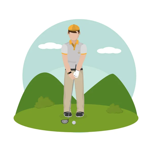 Dessin animé joueur de golf — Image vectorielle