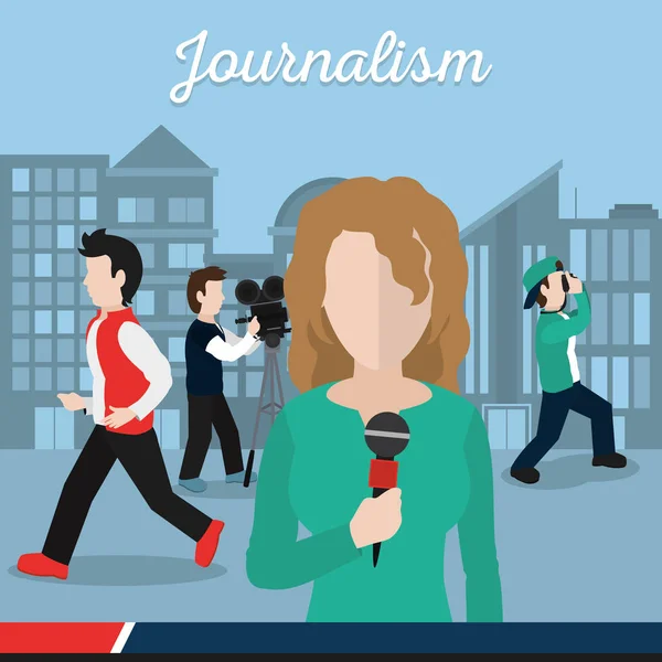 Jornalismo e jornalista — Vetor de Stock