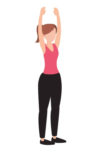 Vrouw en yoga — Stockvector