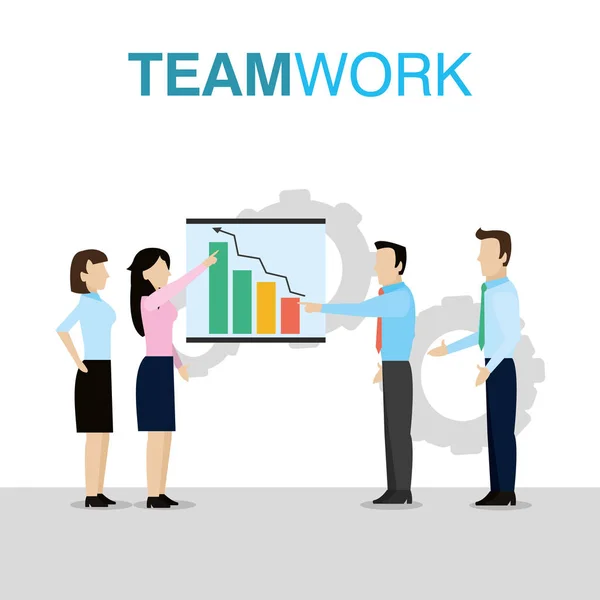 Concepto de trabajo en equipo empresarial — Vector de stock