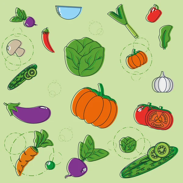 Légumes modèle fond — Image vectorielle