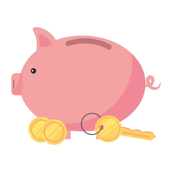 Piggy banco de dibujos animados — Vector de stock