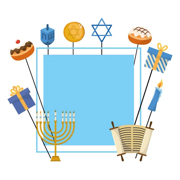 Hanukkah party cartoon — Stock Vector