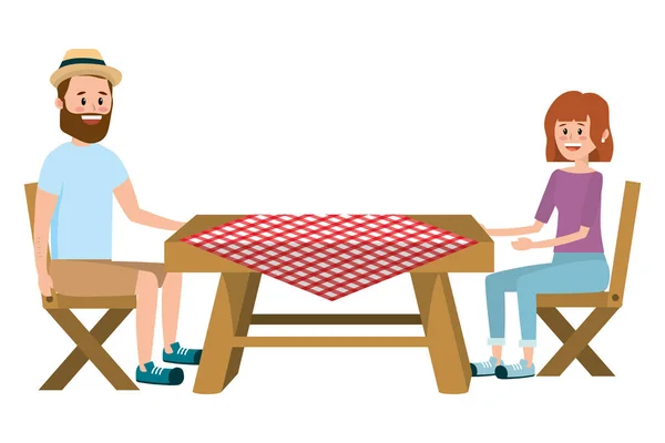 Para i piknik — Wektor stockowy