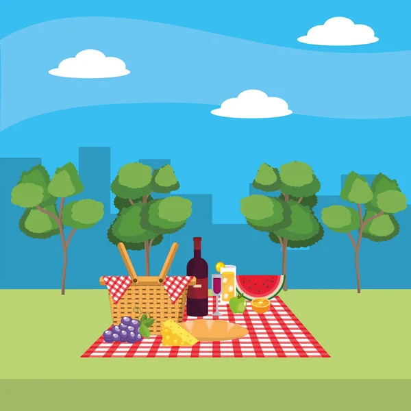 Пикник в парке — стоковый вектор