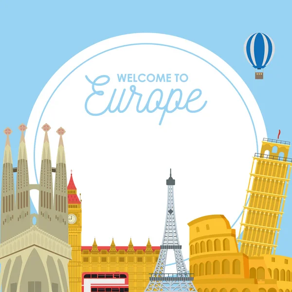 Bienvenue en Europe — Image vectorielle