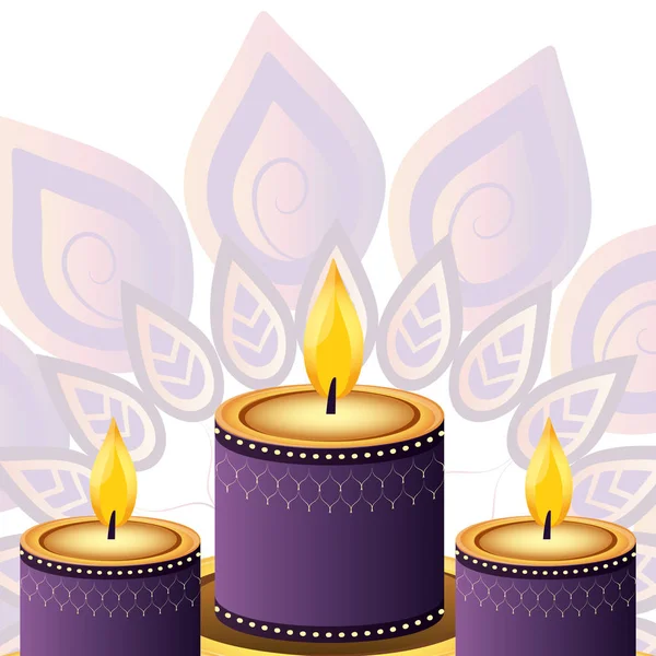 Candele indiane decorazione — Vettoriale Stock