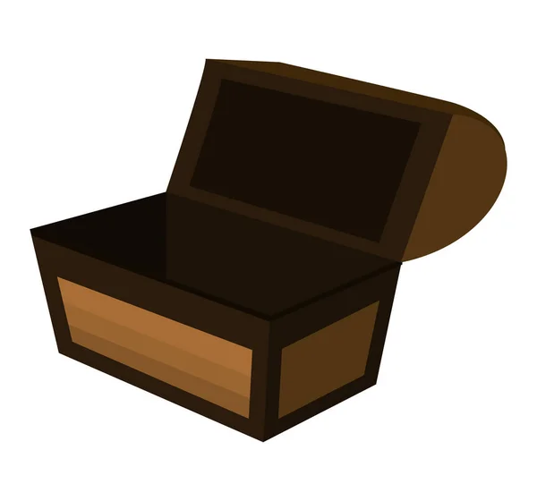 Caixa de caixa de madeira aberta tesouro —  Vetores de Stock