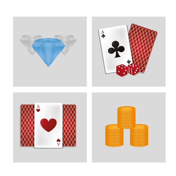 Set van casino pictogrammen — Stockvector