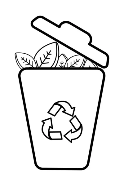 Conception de poubelle écologique isolée — Image vectorielle