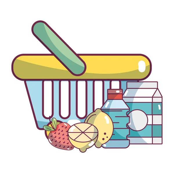 Supermarket products cartoon — Stock Vector
