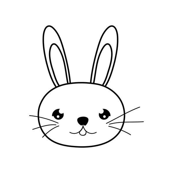 Ligne mignon lapin mâle tête animal — Image vectorielle