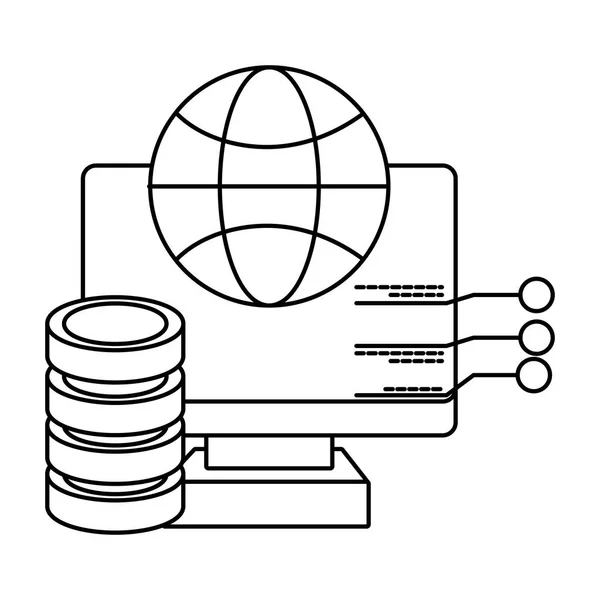 Tecnologia de computação cartoon — Vetor de Stock