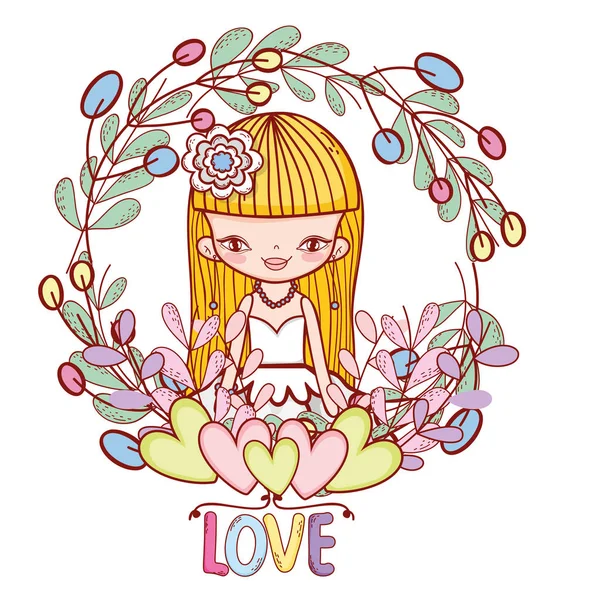 Bride cute drawings cartoons — Stock Vector