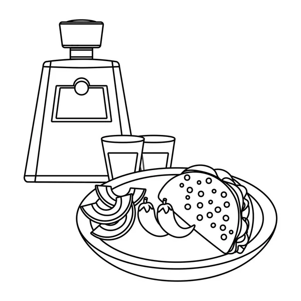 Deliciosa comida mexicana de dibujos animados — Vector de stock