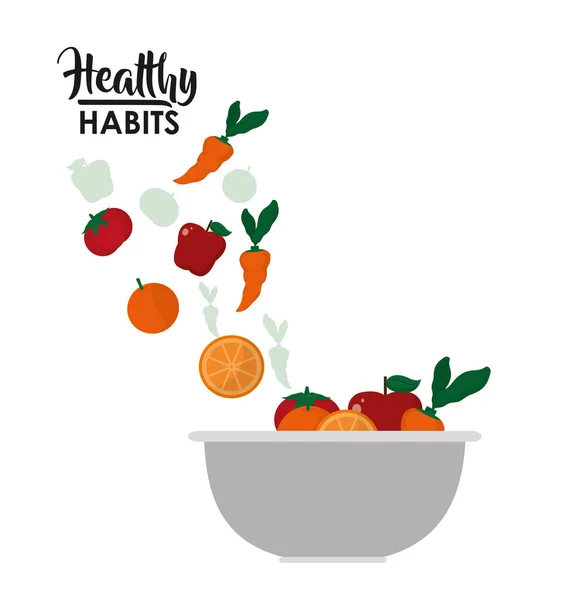 Healthy habits lifestyle — Stock Vector