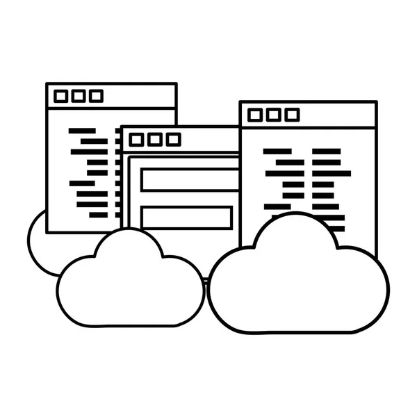 Teknik computing tecknad — Stock vektor