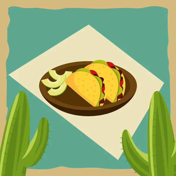 Cozinha mexicana gastronomia — Vetor de Stock