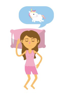 Uyuyan sevimli kadın