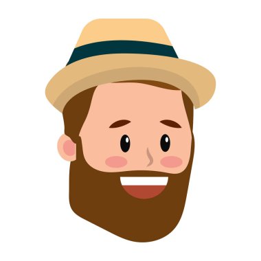 Sakal ve şapka yüzü olan adam