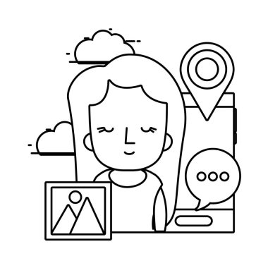 teknoloji smartphone çizgi film