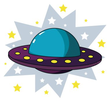 UFO doodle çizgi film