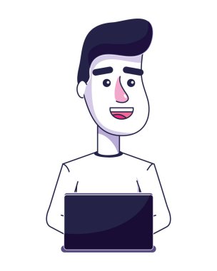 gömlek ve dizüstü bilgisayar teknolojisi ile iyi adam