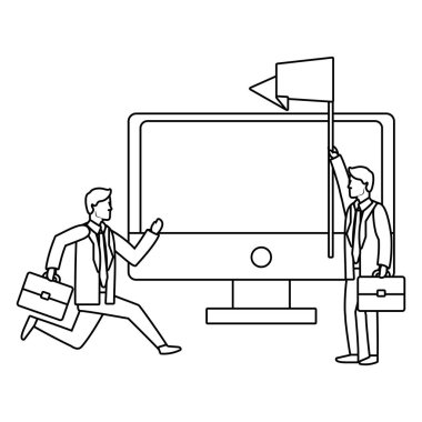 Exectuive işadamları avatar siyah beyaz