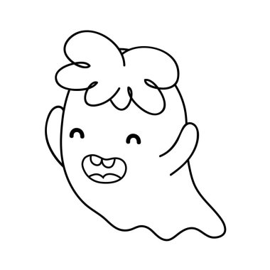 Anahat mutlu hayalet karakter kıvırcık saçlı