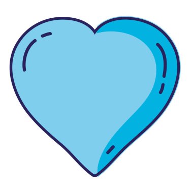 Mavi kalp karikatür