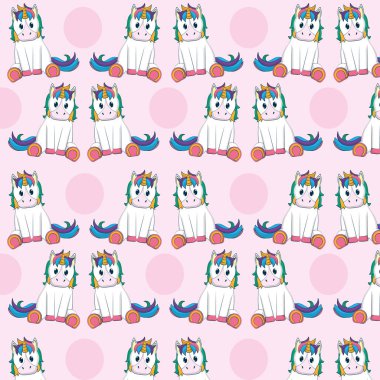 Şirin tek boynuzlu atlar desen arka plan