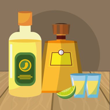 Meksika simgesi karikatür Restoran masada