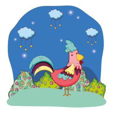 sevimli hayvan açık havada çizgi film